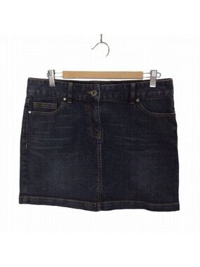 TOMMY Hilfiger mini skirt size 8 dark blue denim flattering medium rise casual …